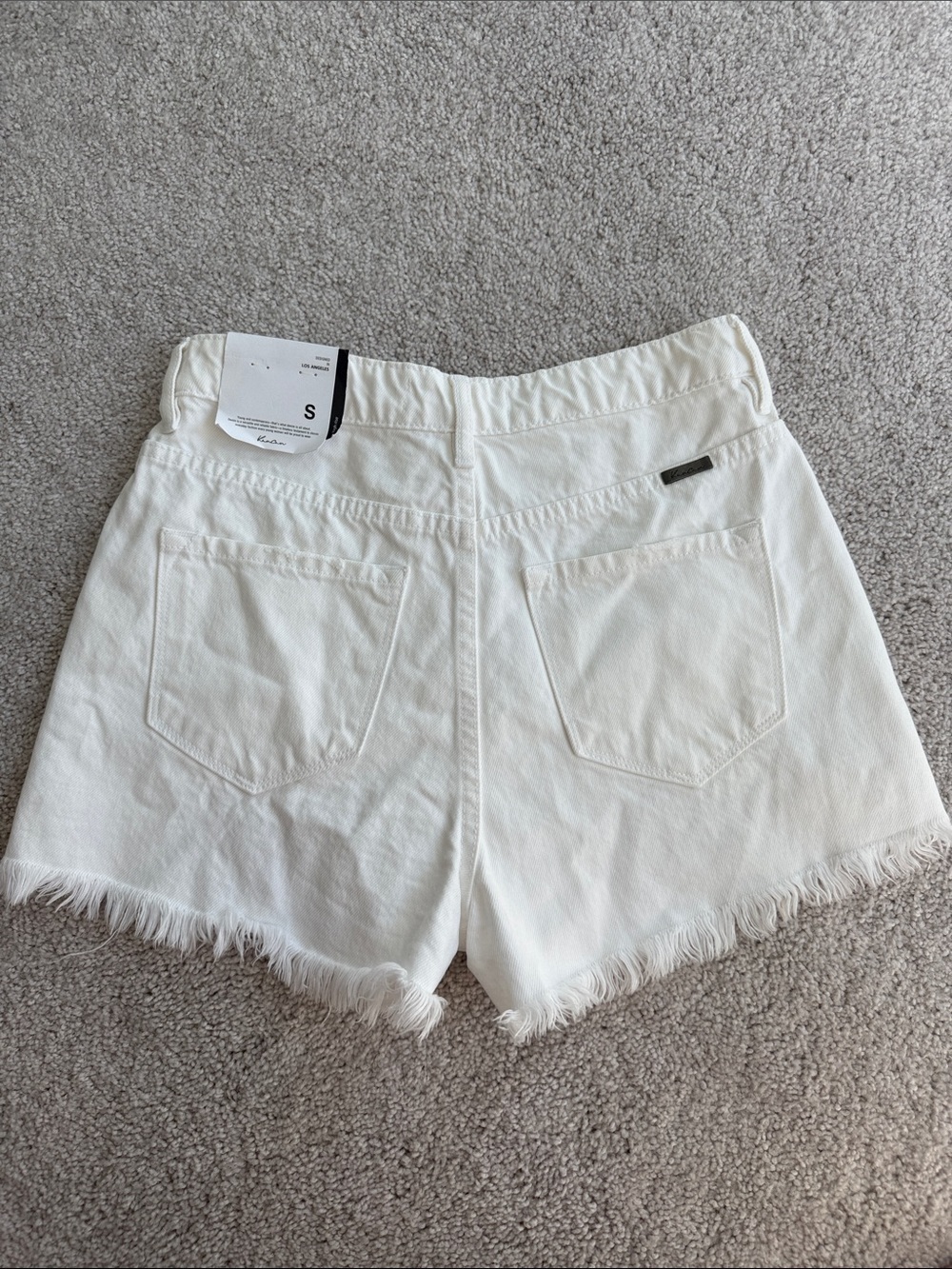 KanCan White Distressed High-Rise Denim Shorts - Picture 3 of 6